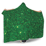 Green Glitter Artwork Print (NOT Real Glitter) Hooded Blanket