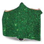 Green Glitter Artwork Print (NOT Real Glitter) Hooded Blanket