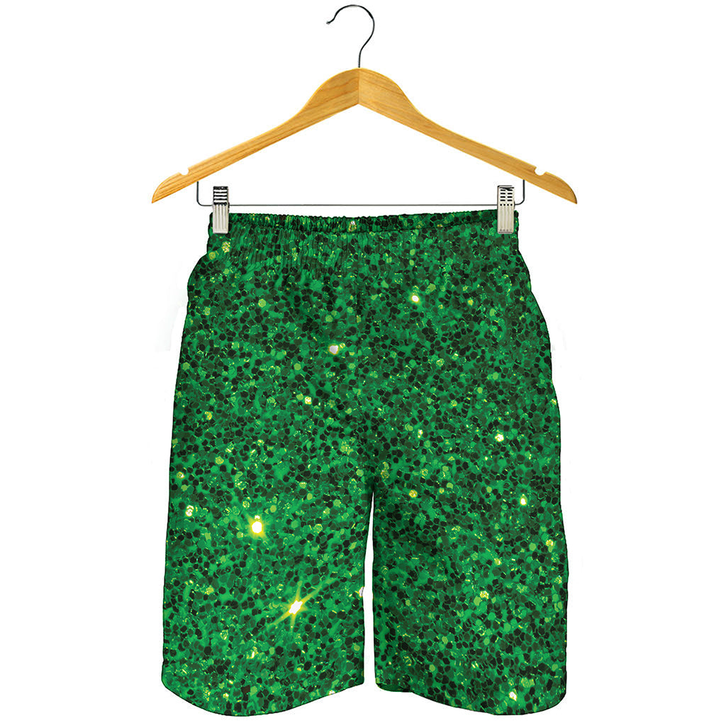 Green Glitter Artwork Print (NOT Real Glitter) Men's Shorts