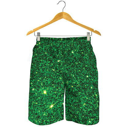 Green Glitter Artwork Print (NOT Real Glitter) Men's Shorts