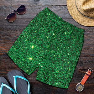 Green Glitter Artwork Print (NOT Real Glitter) Men's Shorts