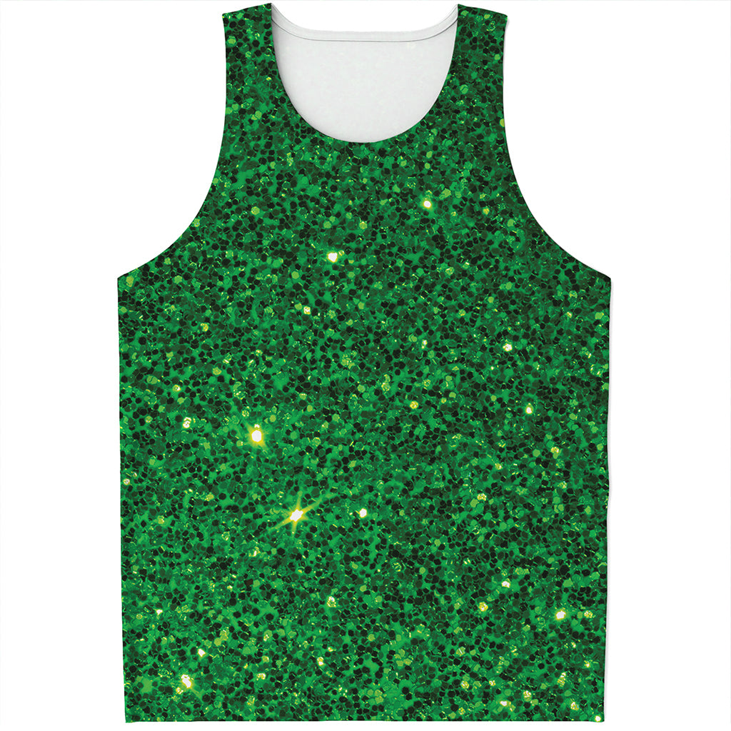 Green Glitter Artwork Print (NOT Real Glitter) Men's Tank Top