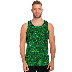 Green Glitter Artwork Print (NOT Real Glitter) Men's Tank Top