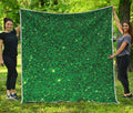 Green (NOT Real) Glitter Print Quilt