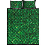Green Glitter Artwork Print (NOT Real Glitter) Quilt Bed Set
