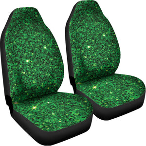 Green Glitter Artwork Print (NOT Real Glitter) Universal Fit Car Seat Covers