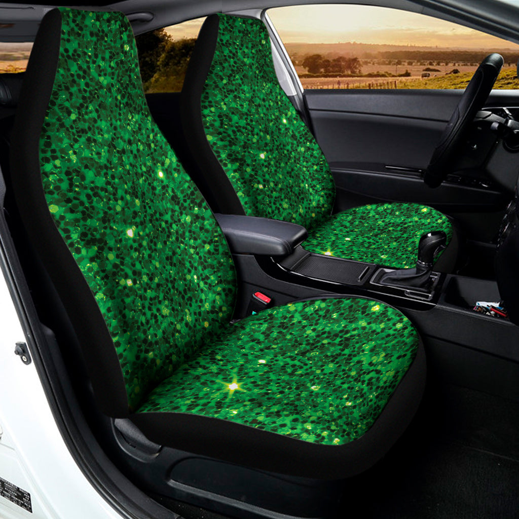 Green Glitter Artwork Print (NOT Real Glitter) Universal Fit Car Seat Covers