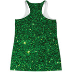 Green Glitter Artwork Print (NOT Real Glitter) Women's Racerback Tank Top