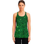 Green Glitter Artwork Print (NOT Real Glitter) Women's Racerback Tank Top