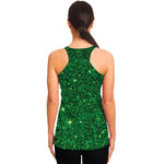 Green Glitter Artwork Print (NOT Real Glitter) Women's Racerback Tank Top
