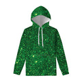 Green (NOT Real) Glitter Print Pullover Hoodie