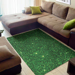 Green Glitter Texture Print Area Rug