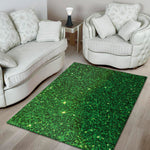 Green Glitter Texture Print Area Rug