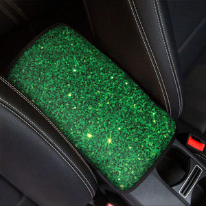 Green Glitter Texture Print Car Center Console Cover