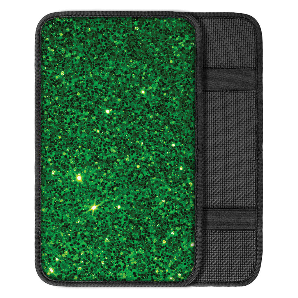 Green Glitter Texture Print Car Center Console Cover