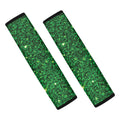 Green (NOT Real) Glitter Print Car Seat Belt Covers