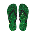 Green (NOT Real) Glitter Print Flip Flops