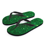 Green Glitter Texture Print Flip Flops