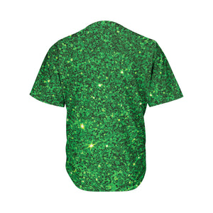 Green Glitter Texture Print Men's Baseball Jersey