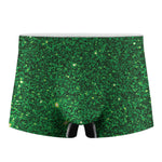 Green Glitter Texture Print Men's Boxer Briefs