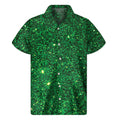 Green (NOT Real) Glitter Print Men's Short Sleeve Shirt
