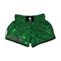 Green (NOT Real) Glitter Print Muay Thai Boxing Shorts