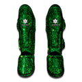 Green (NOT Real) Glitter Print Muay Thai Shin Guards