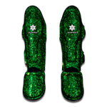 Green Glitter Texture Print Muay Thai Shin Guard