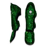 Green Glitter Texture Print Muay Thai Shin Guard