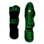 Green Glitter Texture Print Muay Thai Shin Guard