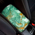 Green Gold Liquid Marble Print Car Center Console Cover