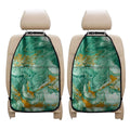 Green Gold Liquid Marble Print Car Seat Organizers