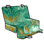 Green Gold Liquid Marble Print Pet Car Back Seat Cover