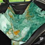 Green Gold Liquid Marble Print Pet Car Back Seat Cover