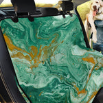 Green Gold Liquid Marble Print Pet Car Back Seat Cover