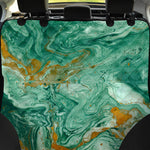 Green Gold Liquid Marble Print Pet Car Back Seat Cover