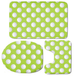 Green Golf Ball Pattern Print 3 Piece Bath Mat Set