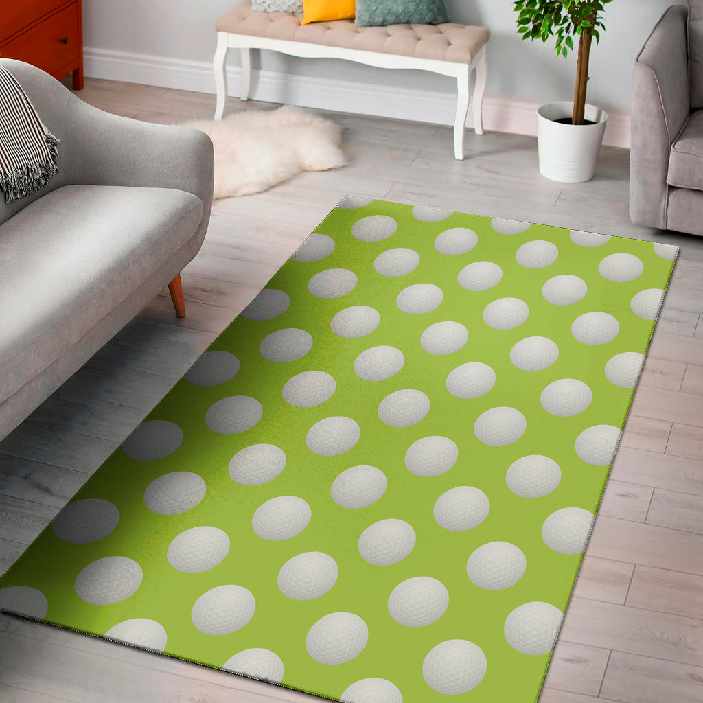 Green Golf Ball Pattern Print Area Rug