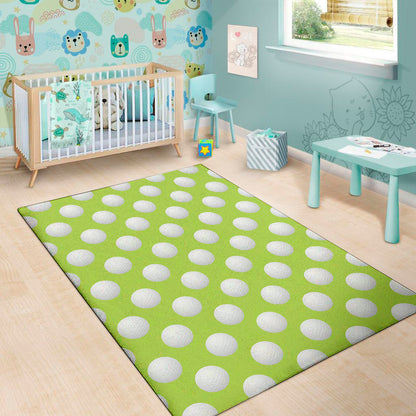Green Golf Ball Pattern Print Area Rug