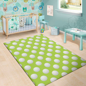 Green Golf Ball Pattern Print Area Rug