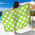 Green Golf Ball Pattern Print Beach Sarong Wrap