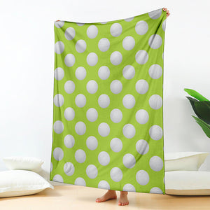 Green Golf Ball Pattern Print Blanket