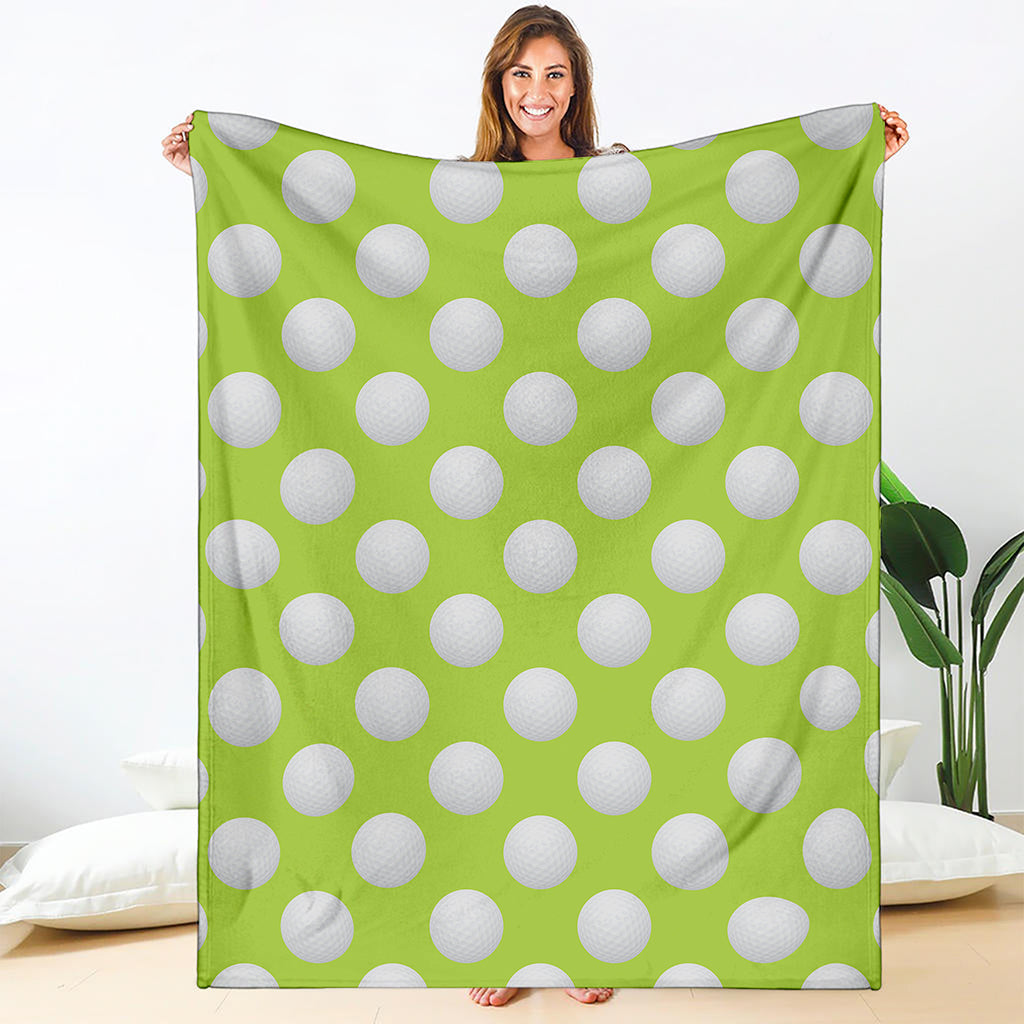 Green Golf Ball Pattern Print Blanket