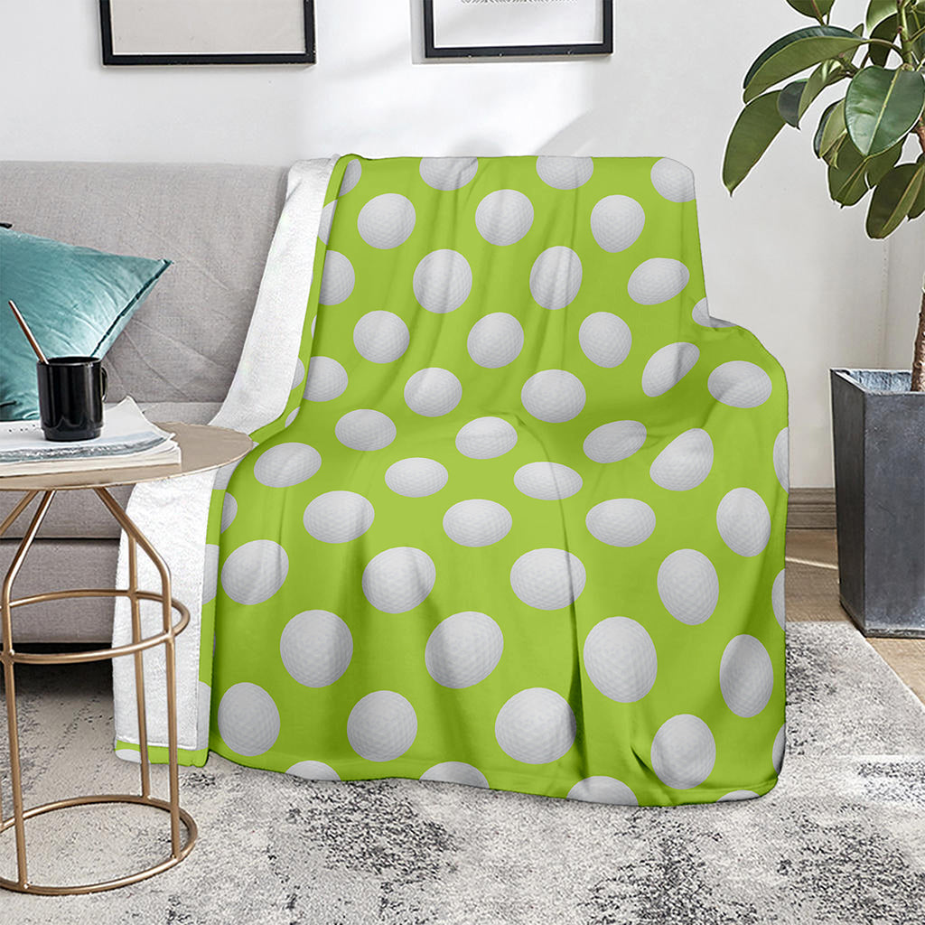 Green Golf Ball Pattern Print Blanket