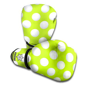 Green Golf Ball Pattern Print Boxing Gloves