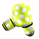 Green Golf Ball Pattern Print Boxing Gloves