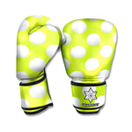 Green Golf Ball Pattern Print Boxing Gloves