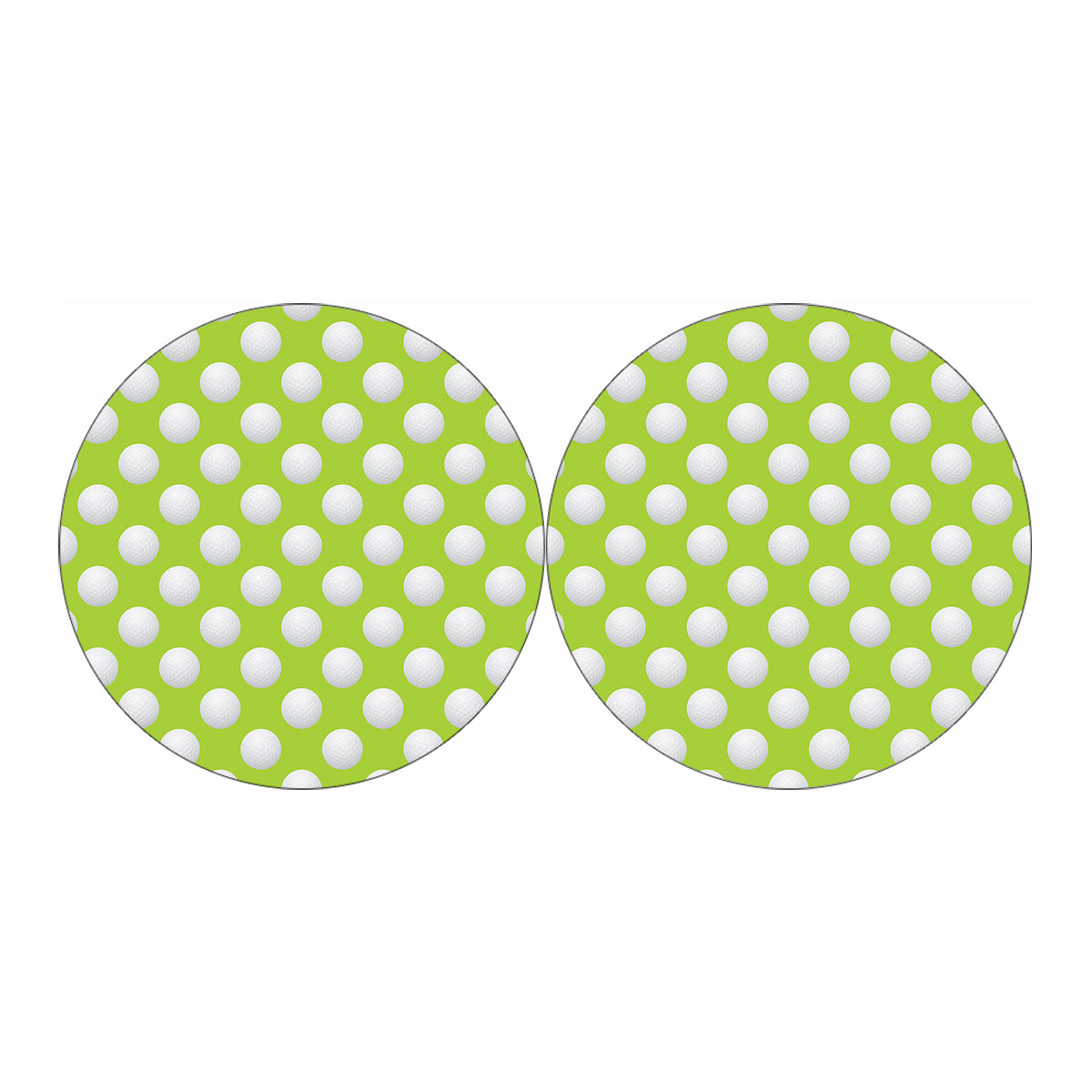 Green Golf Ball Pattern Print Car Coasters