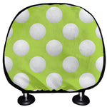 Green Golf Ball Pattern Print Car Headrest Covers
