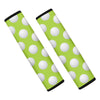 Green Golf Ball Pattern Print Car Seat Belt Covers